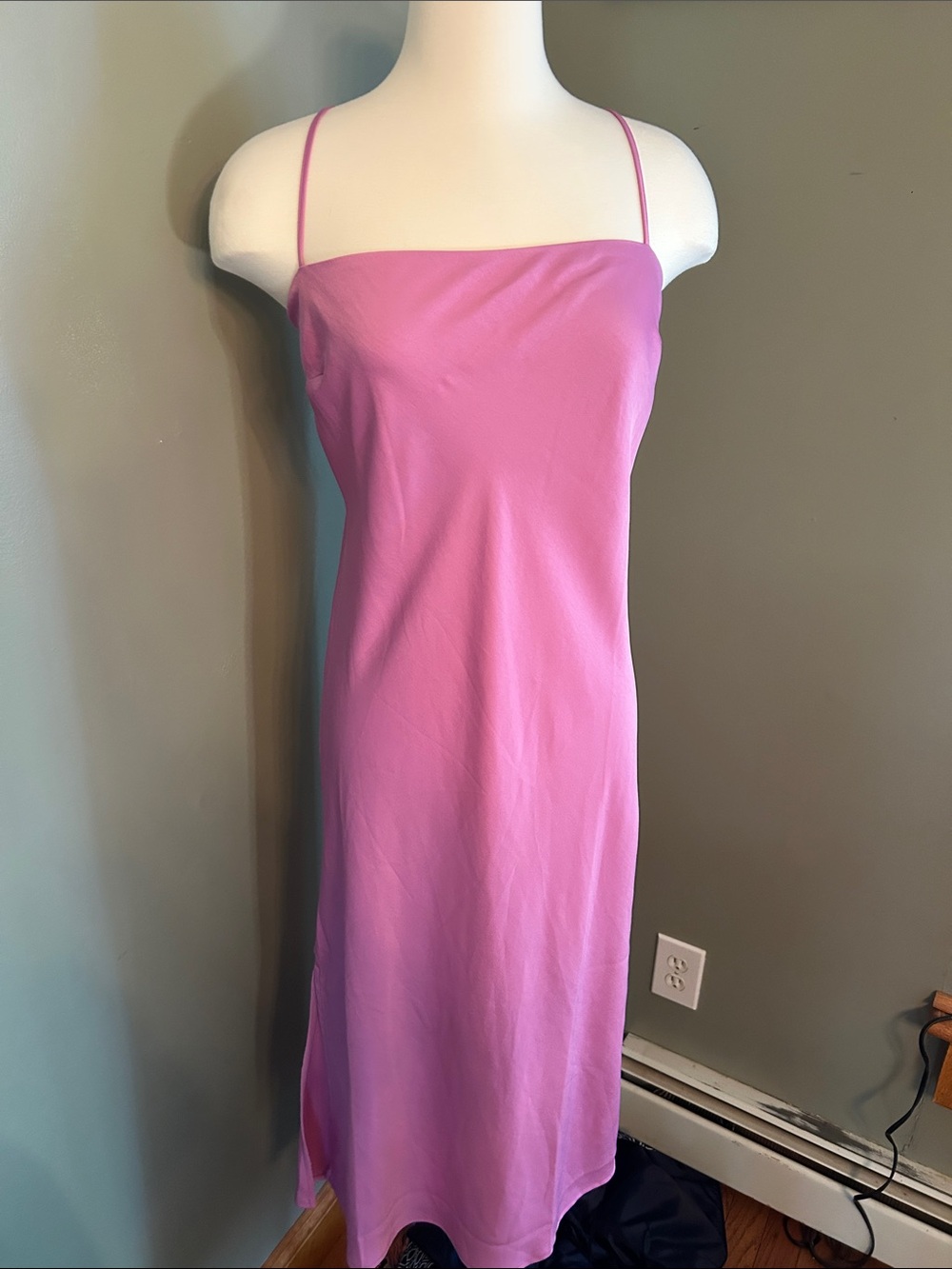 a new day Lavender-Pink Slip Midi Dress with Spaghetti Straps